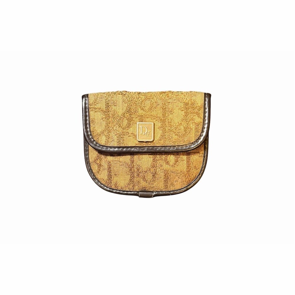 Christian Dior Vintage Tan Brown Trotter Coin Snap Pouch